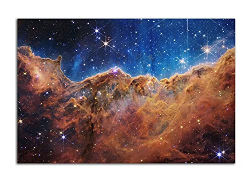 James Webb Weltraum-Teleskop Cosmic Cliff Carina Nebel Poster Wandkunstbild Kunstdruck Leinwandbild für Astronomie Enthusiasten Raumwanddekoration (80 x 120 cm), ohne Rahmen