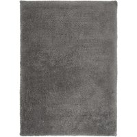 andiamo moderner Posada, Langflor Teppich kuschelig weich einfarbig, silber, Polyester, 120 x 180 cm