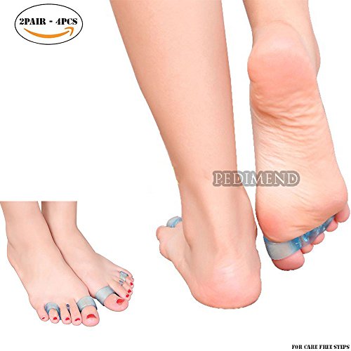 pedimendtm Zehen Straightener für Krallenzehen (2pair – 4) | Zehenspreizer für überlappende Zehen | verbessern Fuß Ausrichtung | verringern Zehen und Fuß Beschwerden | für Herren und Damen | Foot Care