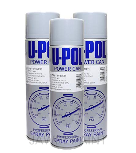Autolack u-pol Power kann grau Primer 3 x 500 ml Aerosole Spray Dosen