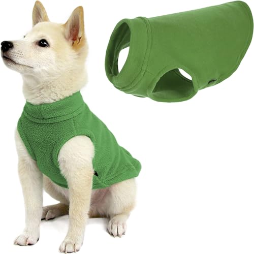 Gooby - Stretch Fleece Weste Pullover Fleece Weste Jacke Sweater für Hunde Grasgrün Medium