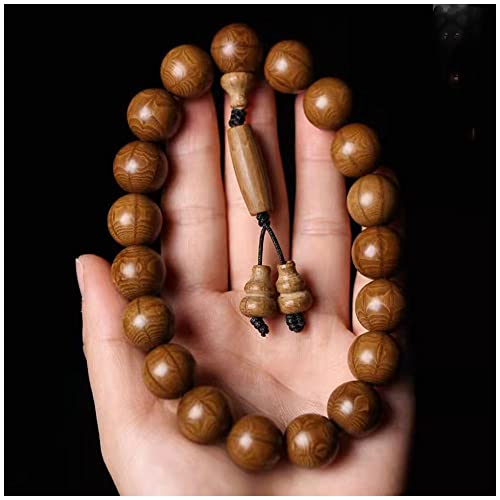SEIBES Tibetisch-buddhistische Gebetskette, handgefertigt, Unisex, 19 Perlen, Abelia-Gebetskette, 15 mm, buddhistischer Rosenkranz aus Holz for Meditation