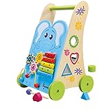 Mertens Lauf-Lernwagen-FSC 100% für Kinder ab 18 Monate, Kinderspielzeug (Baby Walker, Holzspielzeug, kindgerechtes Design, umweltfreundliche Materialien & gesundheitsunbedenkliche Farben), Mehrfarbig