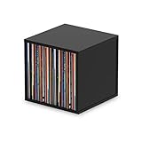 Glorious Record Box black 110 - bis zu 110 Platten im 12''-Format, Problemlos stapelbar, optisch abgestimmt, Lieferung ohne Dekoration, schwarz