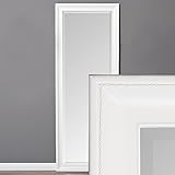 LEBENSwohnART Spiegel COPIA 160x60cm Pur-Weiß Wandspiegel Barock Holzrahmen und Facette