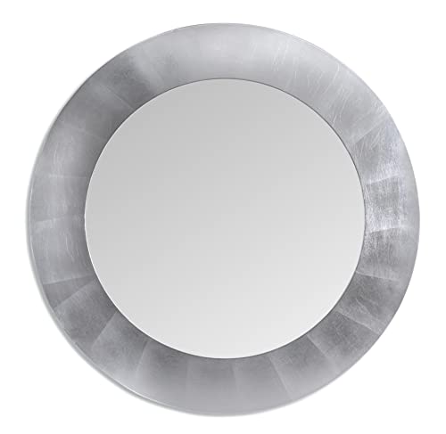 MO.WA Wandspiegel, rund, modernes Design, Durchmesser: 100 cm, Blattsilber