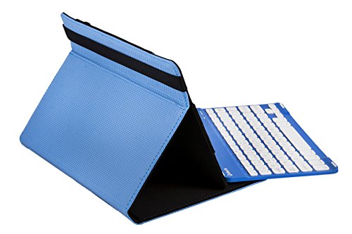 Silver HT - Universalhülle mit Wireless-Tastatur für 9 bis 10,1 Zoll Tablet, blau