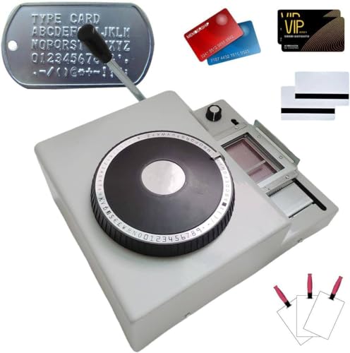 JINGEDD PVC-Kartenprägegerät für 85,5 mm x 55 mm, 72 integrierte Zeichen, Kartenprägedrucker, Prägemaschine für den Druck von VIP-/ID-Karten und Kreditkarten