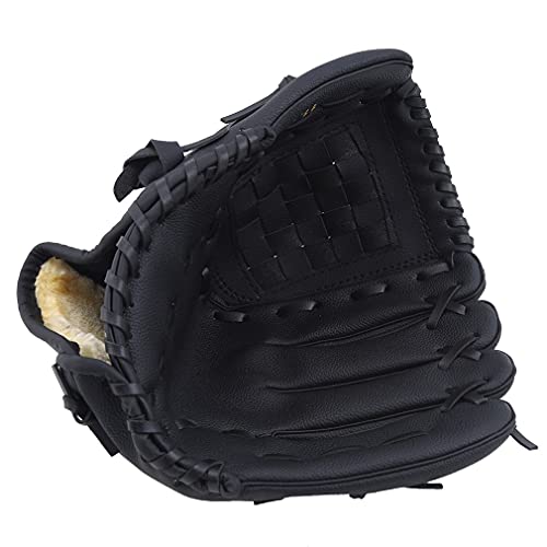 GOBBIS Baseball Handschuhe,Softball Handschuh Outdoor Sports Baseballhandschuh Softball-Übungsgeräte Größe 9.5/10.5/11.5/12.5 Linkshänder für Erwachsene Mann-Frauentraining (Color : Black (11.5))