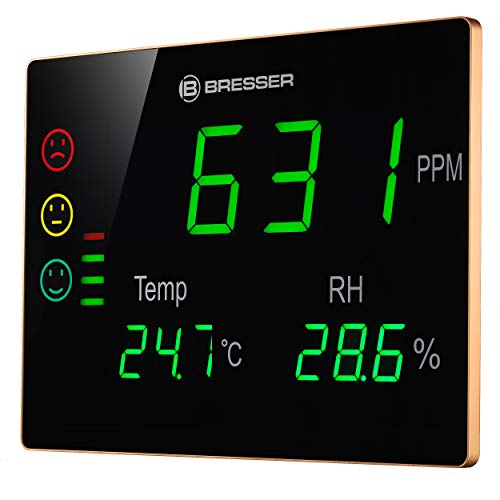 BRESSER CO2-Messgerät Smile XXL mit Ampel und extragroßem LED-Display