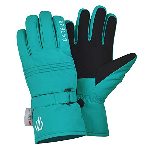 Dare 2b Kinder Liveliness Waterproof Breathable Insulated Textured Grip Elasticated Wrist Glove Handschuhe, Ceramic, 8-10