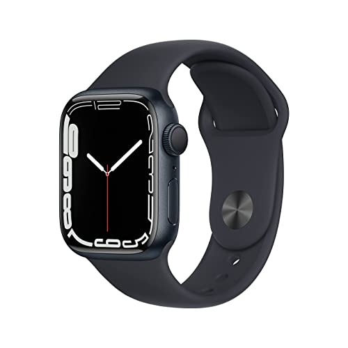 Apple Watch Series 7 (GPS, 41 mm) – Midnight Aluminiumgehäuse mit Midnight Sport Band (Generalüberholt)