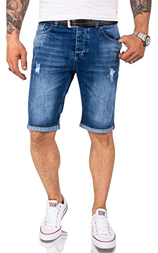 Rock Creek Herren Shorts Jeansshorts Denim Short Kurze Hose Herrenshorts Jeans Sommer Hose Stretch Bermuda Hose RC-2218 Blau W33