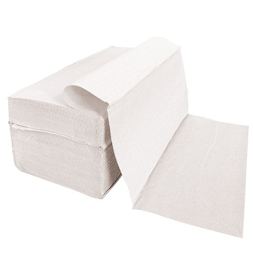 Papierhandtücher aus Recyclingpapier mit 4000 Blatt, Handtuchpapier, Falthandtücher, Einweghandtücher, Faltpapier 2-lagig, ca. 25x20,5 cm, weiß, soft