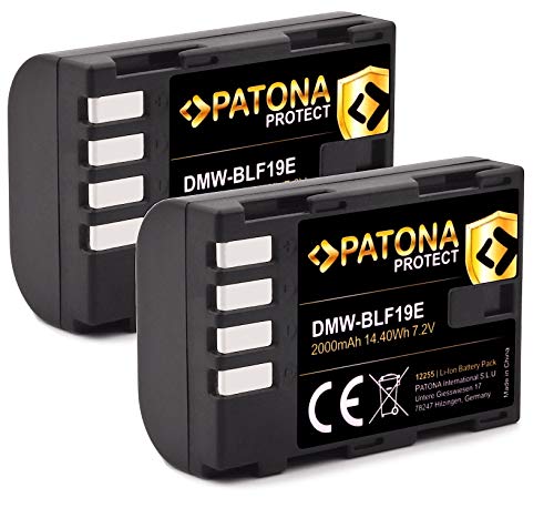 PATONA Protect V1 (2X) Akku DMW BLF19 E (2000mAh) - kompatibel mit Panasonic Lumix DC G9 GH5 GH5s DMC GH3 GH4 GH4R - Sigma BP-61