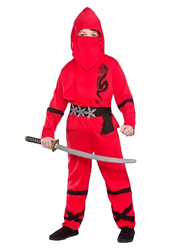 wicked Power Ninja - Red Kids Fancy Dress Costume