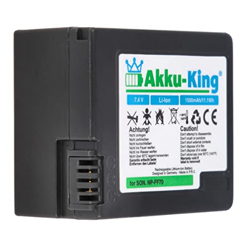 Akku-King Akku kompatibel mit Sony CCD-TRV108, TRV318, DCR-PC100, DSR-PDX10 - ersetzt NP-FF70, NP-FF71, NP-FF50, NP-FF51 Li-Ion - 7.4V 1500mAh