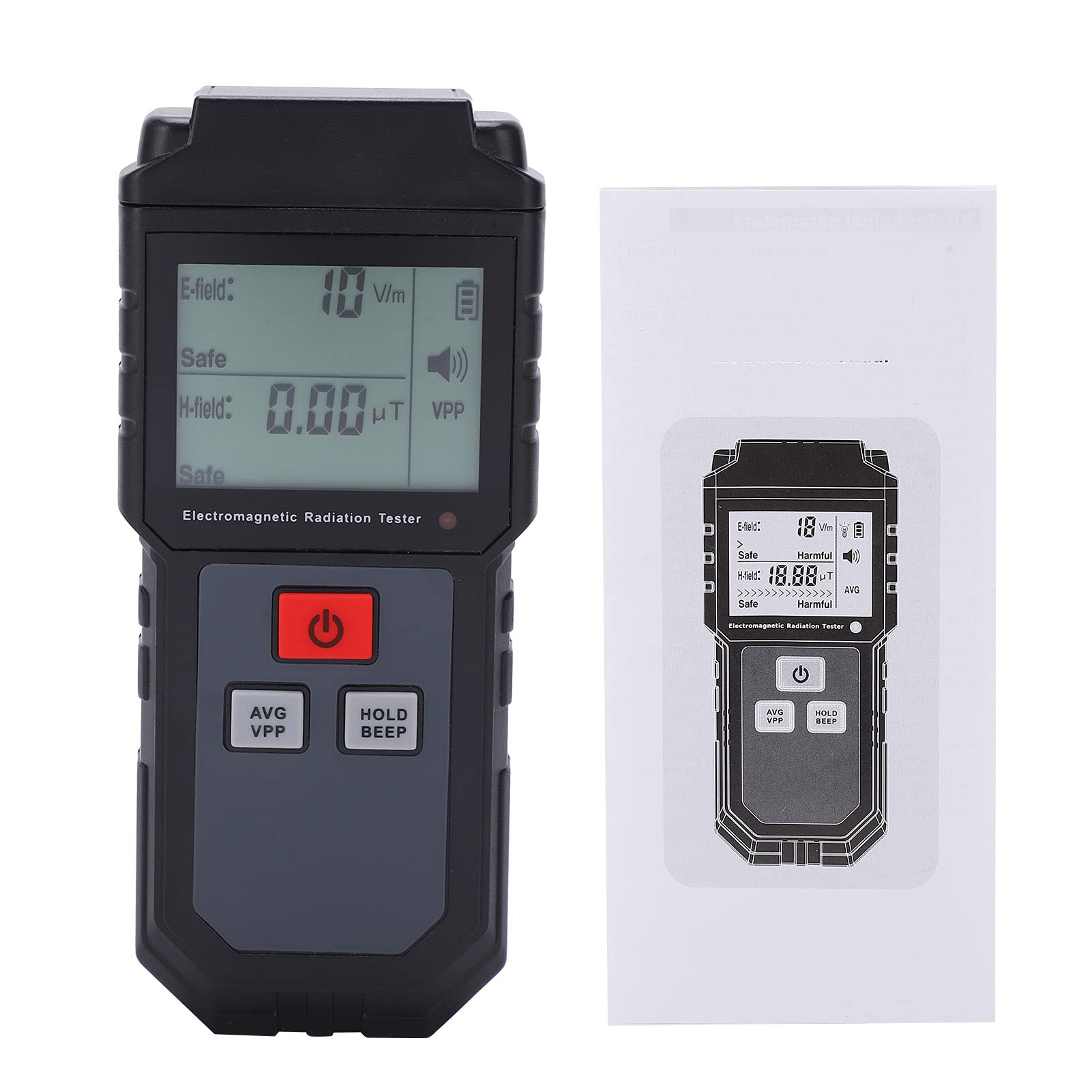 EMF-Messgerät, 5 Hz – 3500 MHz, EMF-Detektor, Digitaler Strahlungsdetektor für Elektromagnetische Felder, Tragbarer Digitaler LCD-EMF-Detektor, Ton-Licht-Alarm, Großartiger Tester für EMF-Inspektionen