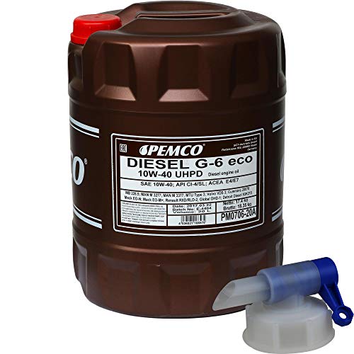 20 L PEMCO DIESEL G-6 UHPD 10W-40 Eco API CI-4/SL Motoröl inkl. Auslaufhahn