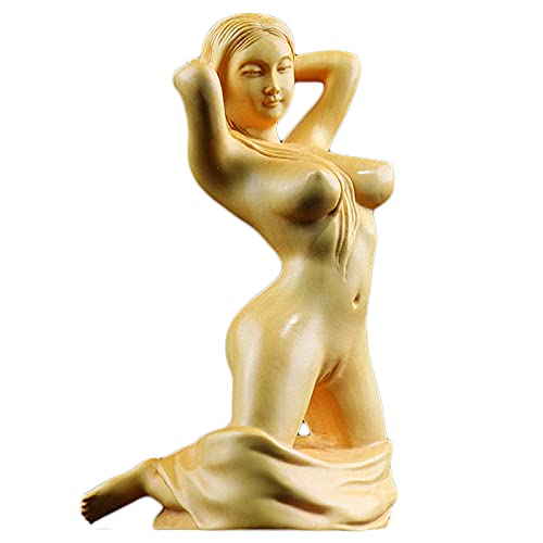 AOTTSD Sexy Frauenstatue, Sexy Figuren Nackt Frauen, Nackte Frau Figur Klein Statue, Weibliche Akt Kunst Skulptur Home Dekoration Ornament Kollektierbar Geschenke, Holz, 5.8 × 5 × 12 cm