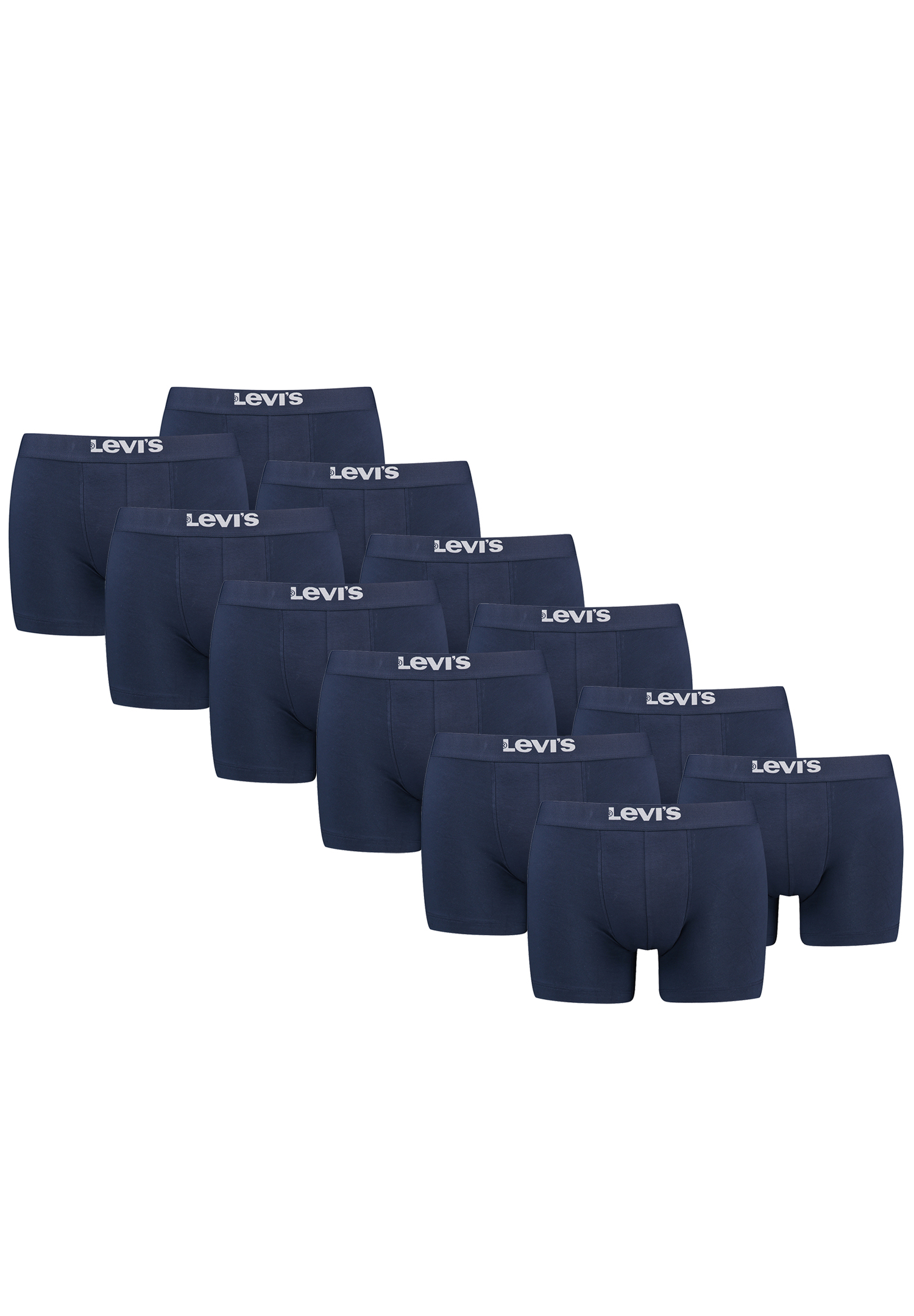 Levi&#039;s Solid Herren Boxershorts Unterwäsche aus Bio-Baumwolle im 12er Pack