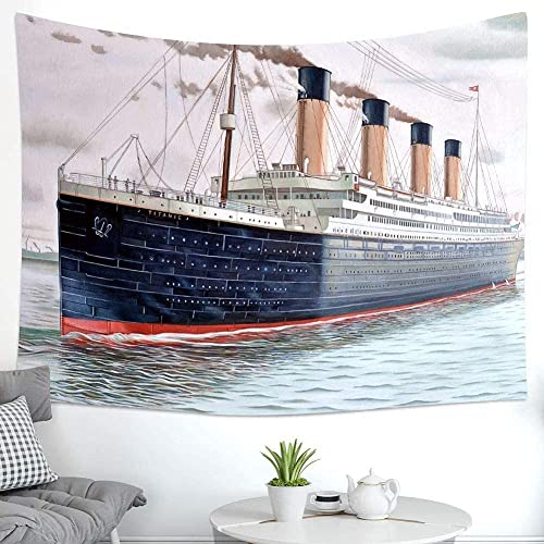 Wandbehang 150x250cm Titanic Schiff Tapisserie Malerei Muster Kunst Wandbehang Wohnzimmer Schlafzimmer Dekoration