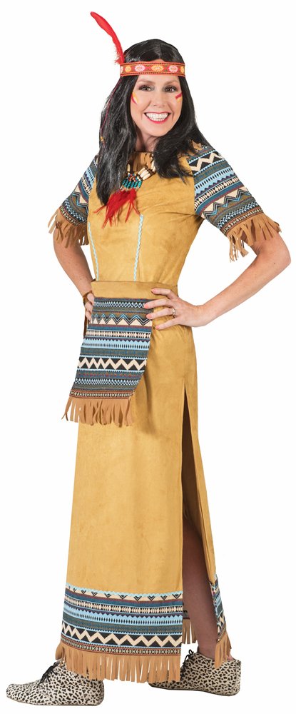 Das Kostümland Indianerin Cherokee Kostüm für Damen Lang Gr. 44 46