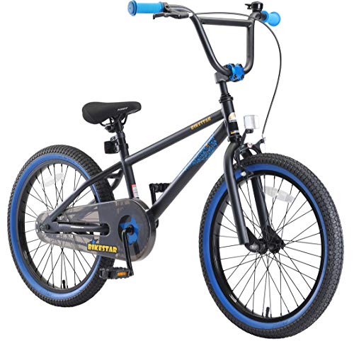 BIKESTAR Kinderfahrrad für Mädchen und Jungen ab 4-5 Jahre | 16 Zoll Kinderrad Kinder BMX Freestyle | Fahrrad für Kinder Blau & Grün | Risikofrei Testen