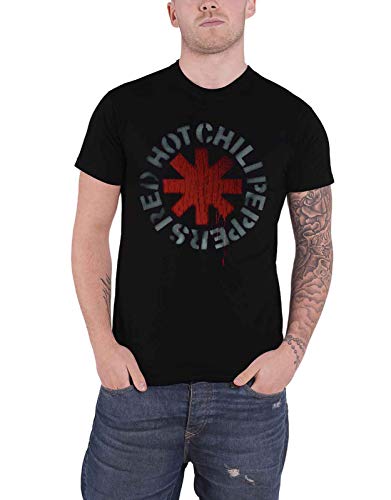 Red Hot Chili Peppers Stencil Black Männer T-Shirt schwarz S