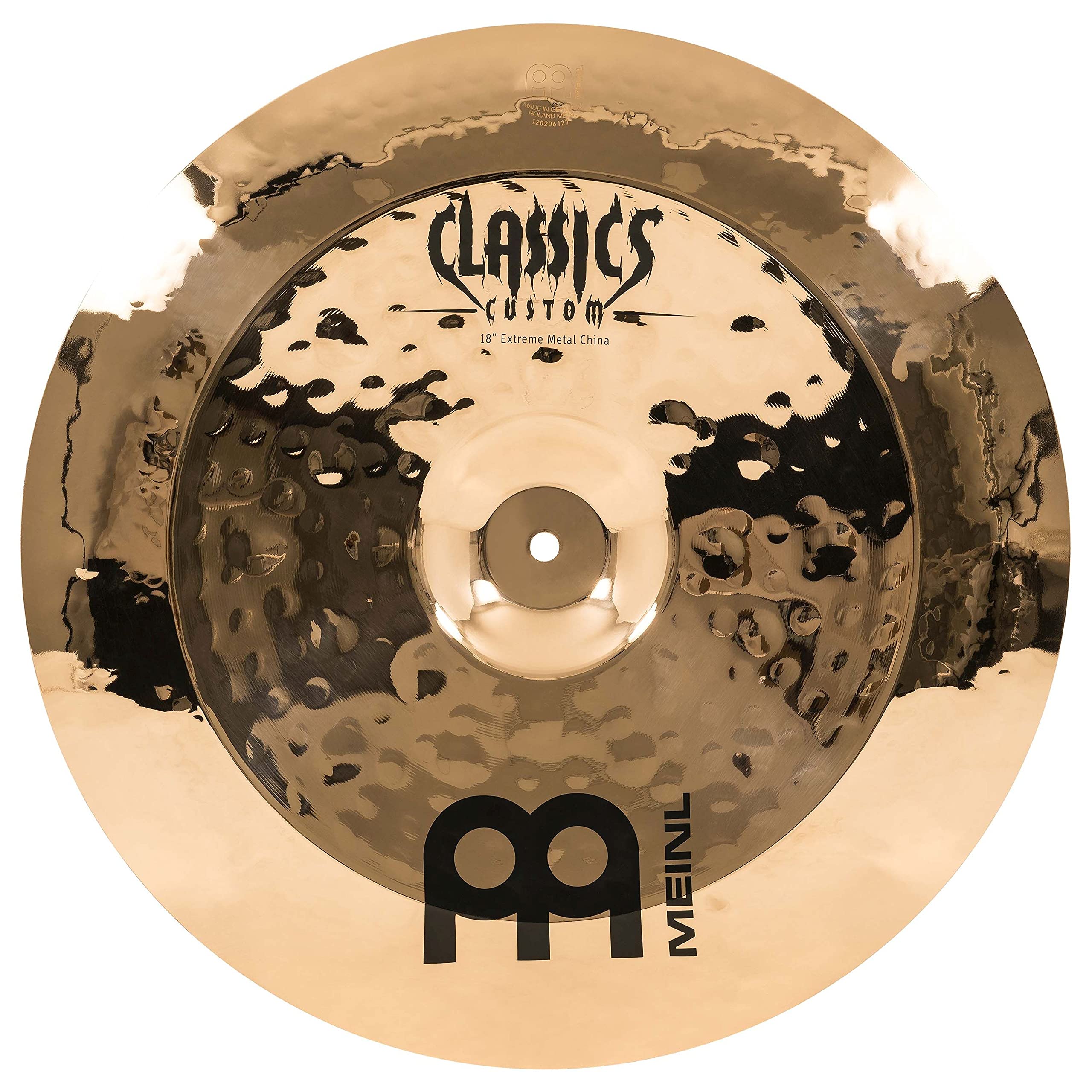 Meinl Cymbals Classics Custom Extreme Metal China — 18 Zoll (Video) Schlagzeug Becken (45,72cm) B12 Bronze, Brilliantes Finish (CC18EMCH-B)