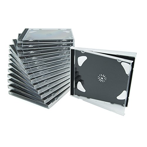 Doppel CD Jewelcase/CD Hüllen/CD Leer Hüllen für 2 CD/DVD, transparent, Tray schwarz (10mm) 100 Stück im Karton