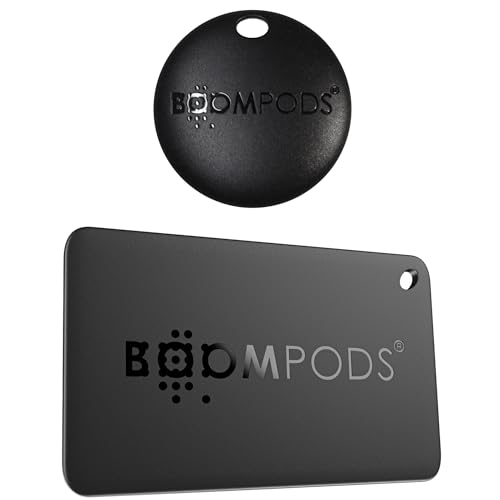 Boompods Boomtag & Boomcard Bundle, Bluetooth Tracker Tag Item Finder, Smart Sustainable Tracker Devices for Wallet/Luggage/Bag/Suitcases, Tracking Gadgets/Locator Compatible with Apple Find My App