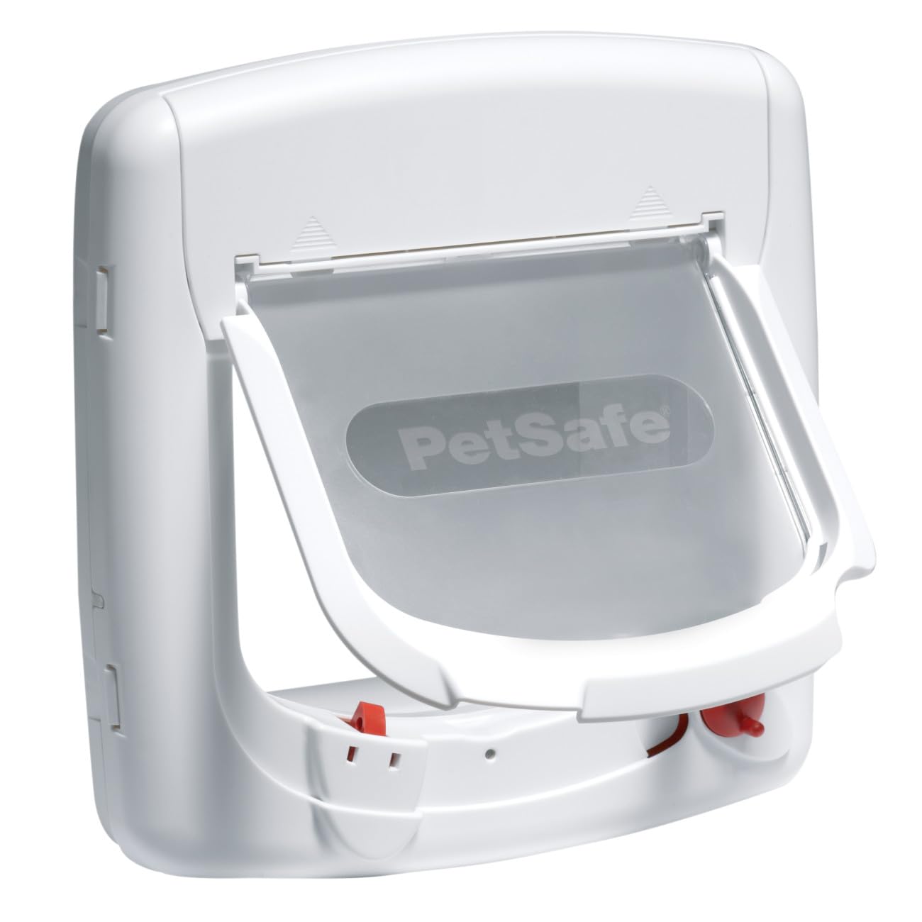 PetSafe Staywell Magnetische Katzenklappe Deluxe, Magnet-Schlüssel gibt nur Ihrer Katze Zugang - hält fremde Tiere draußen, mit 4 Verschlussoptionen, für Katzen bis zu 7 kg, Weiß