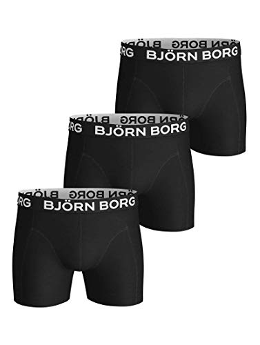 Björn Borg Herren Shorts Solids 3p Boxer, Schwarz, XL