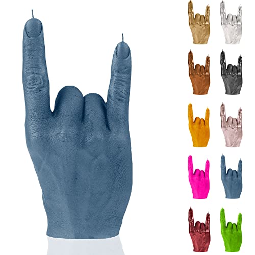 Candellana Kerze Hand RCK | Höhe: 19,2 cm | Jeans | Brennzeit 30h | Kerzengröße gleicht 1:1 Einer realen Hand | Handgefertigt in der EU