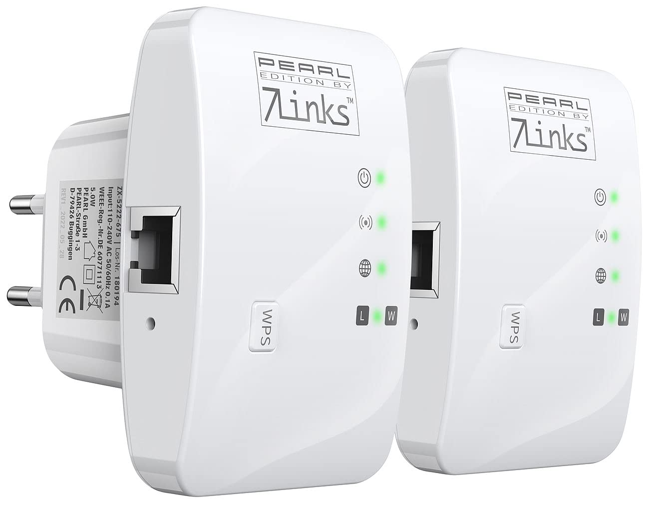 7links WiFi Extender: 2er-Set Mini-WLAN-Repeater mit WPS-Taste, 300 Mbit/s, 2,4 GHz & LAN (WLAN Verstärkung, Kleiner WLAN-Repeater, Geräteanschluss)