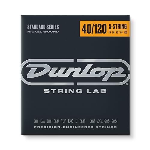 Dunlop DBN40120 Saiten für Bassgitarre (Nickel, Light, 5er Satz, 40-120, Edelstahl)