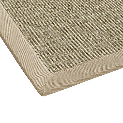 BODENMEISTER Sisal-Teppich modern hochwertige Bordüre Flachgewebe, verschiedene Farben und Größen, Variante: beige braun natur, 80x150