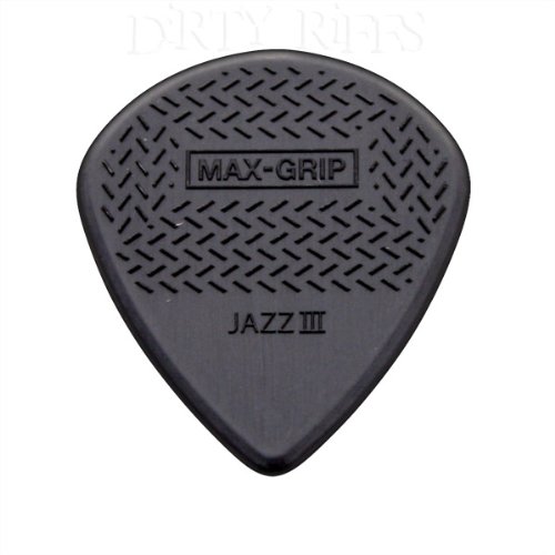 Dunlop Max Grip Jazz III Gitarrenplektren (in Plektrumdose) Schwarz, 24 Stück