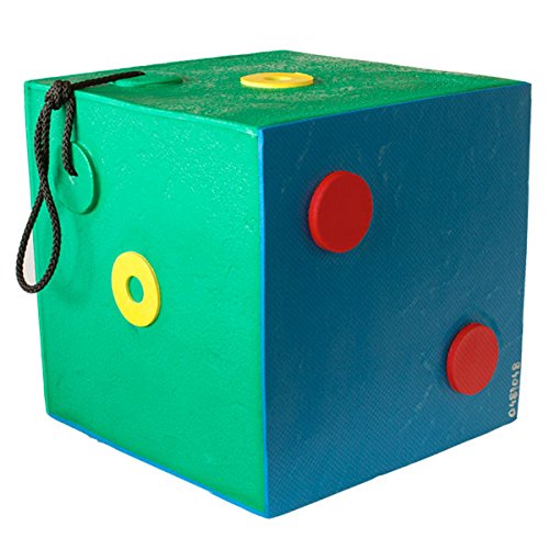YATE Bogenschießen Ziel Bogenzielscheibe Schießwürfel Polimix Cube Variante 1 grün/blau bis 60lbs Armbrust Zielscheibe Bogensport 30cm Indoor & Outdoor, Wetterfest mit Griff
