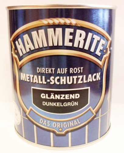 Hammerite Metall-Schutzlack, 750 ml, Dunkelgrün Glänzend, Rostschutz und Lackierung in einem