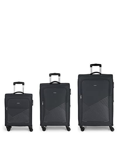 Koffer-Set (Kabine, Medium und Groß) Lissabon Weich mit Fassungsvermögen von 211 l, grau, koffersets