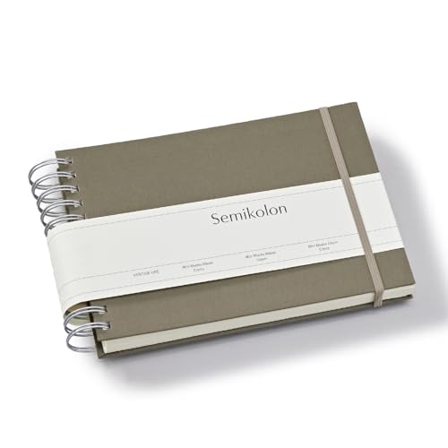 Semikolon 369982 Spiral Album Mini Mucho – 25x16 cm – Fotoalbum, 90 Seiten cremeweiß, Fotobuch, fango beige