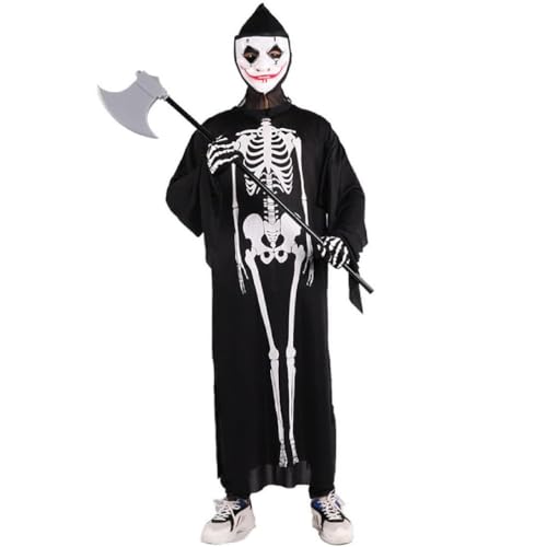 WuLi77 Halloween Kostüme Für Erwachsene Party Cosplay Bodysuit Verkleidungsparty Gruselige Skelett Kostüme Für Halloween Rollenspiele Halloween Kostüme Für Erwachsene Herren Und Damen Skelett Kostüm