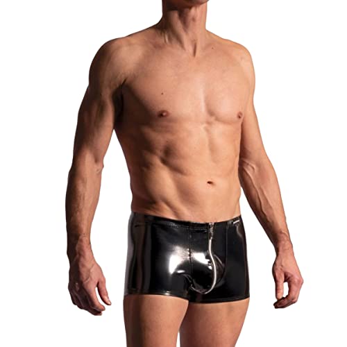 MANSTORE Herren Lack Zipper Pants M2225, Farbe:Black, Größe:L