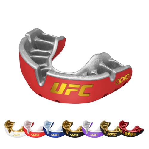 OPRO Gold Level UFC-Mundschutz, Sport-Mundschutz für Erwachsene und Jugendliche, neue Anpassungstechnologie für UFC, Boxen, Kampfsport, BJJ (UFC - Rot, Erwachsene)