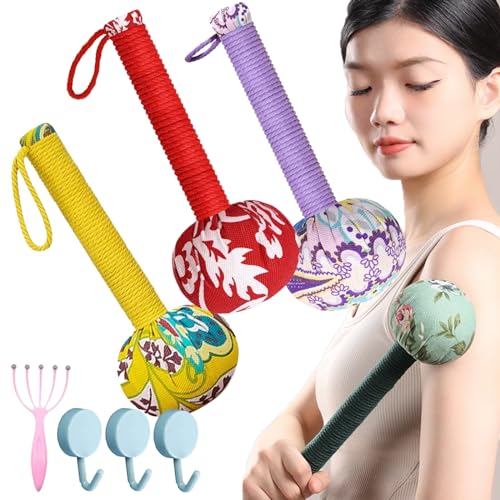 Massage Hammer For Body, Massage Hammer, Lymphatic Drainage Hammer For Body, Wormwood Massage Hammer, Soft Manual Body Lymphatic Hammer For Muscle Relaxation Meridian Activation (12.2in,3pcs-c)