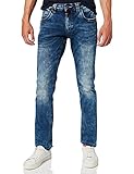 Timezone Herren Eduardotz Slim Jeans, Blau (White Aged Wash 3201), 38W / 34L EU