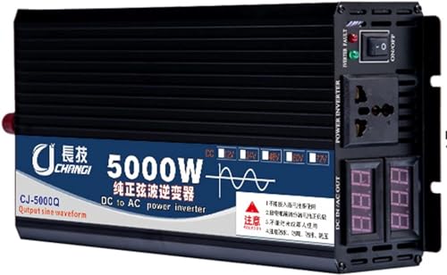 3000W 4000W 5000W Wechselrichter DC 12V 24V 48V 60V 72V auf AC 230V Spannungswandler Reiner Sinus mit Bildschirm LCD für Haushaltsgeräten Konverter Stromwandle Power Inverter (Color : 5000W, Size :