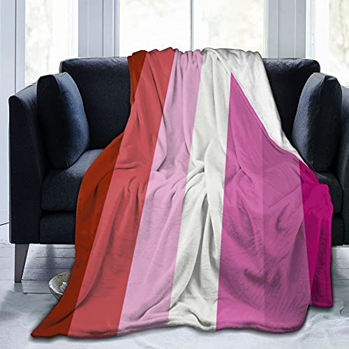 Lesbian Pride Flag Flanell Fleece Überwurf Decken für Bett Sofa Zimmer Zuhause Weiche Decke Warm All Season Überwurf Plüschdecke 80 "x 60"